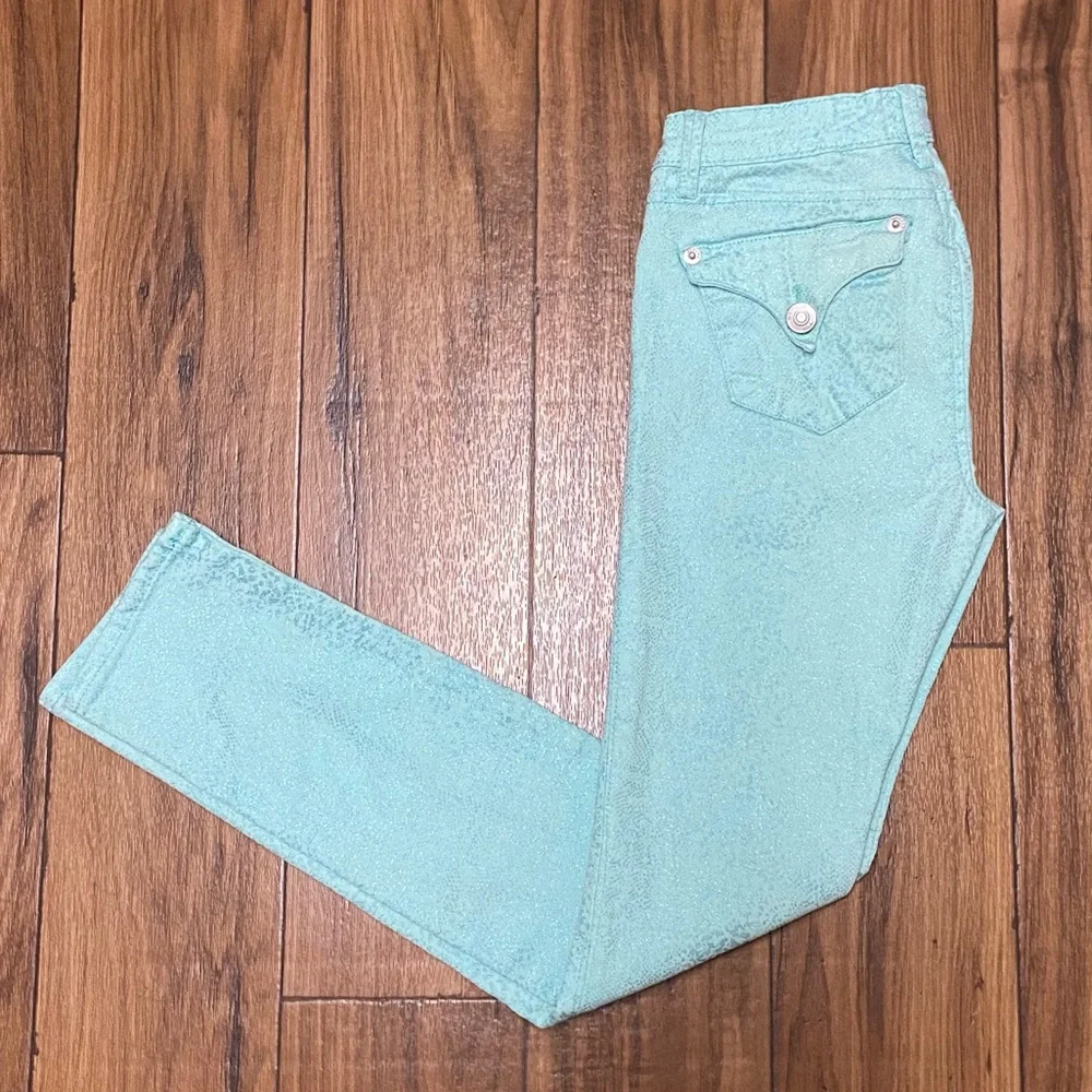 Hudson Girls Metallic Print Flap Pocket Jeans